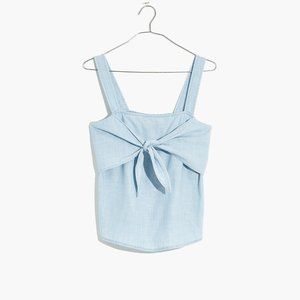Denim Tie-Front Cami Top